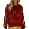 Hoodies | Hoodies | Aviator Nation CLASSIC VELVET RELAXED PULLOVER HOODIE - RED