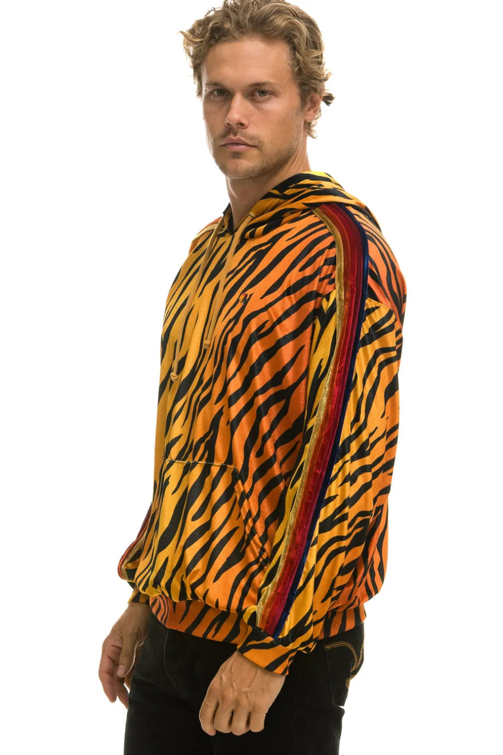 Hoodies | Hoodies | Aviator Nation CLASSIC VELVET RELAXED PULLOVER HOODIE - TIGER