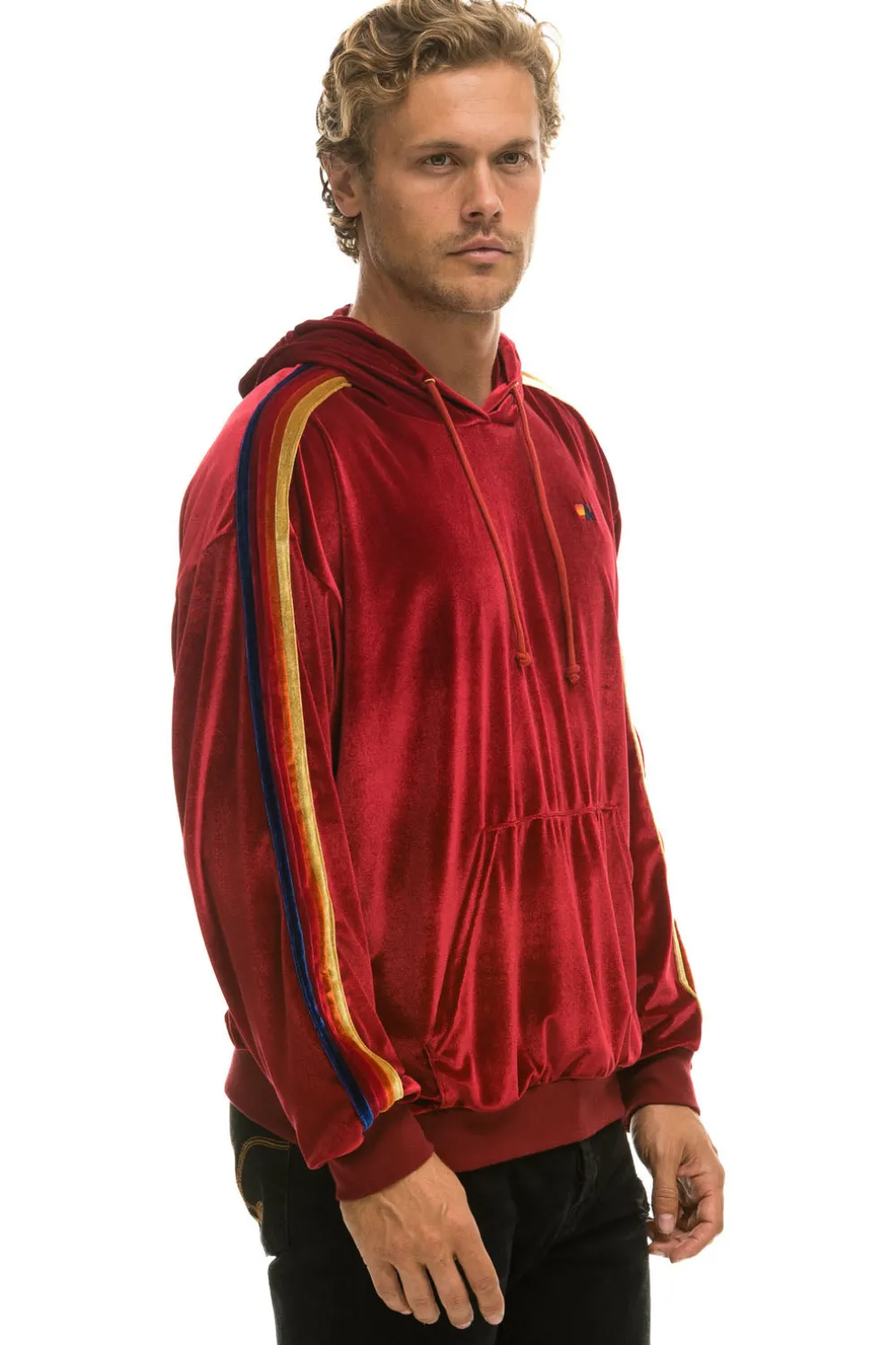 Hoodies | Hoodies | Aviator Nation CLASSIC VELVET RELAXED PULLOVER HOODIE - RED