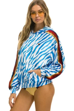 Hoodies | Hoodies | Aviator Nation CLASSIC VELVET RELAXED PULLOVER HOODIE - BLUE TIGER BLUETIGER