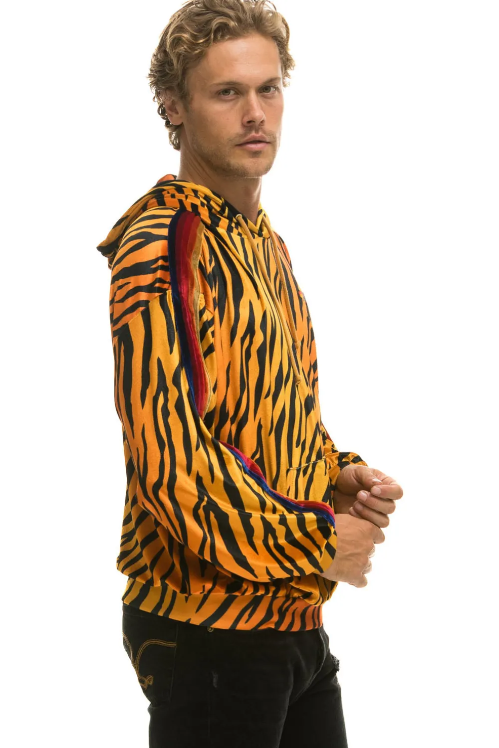 Hoodies | Hoodies | Aviator Nation CLASSIC VELVET RELAXED PULLOVER HOODIE - TIGER