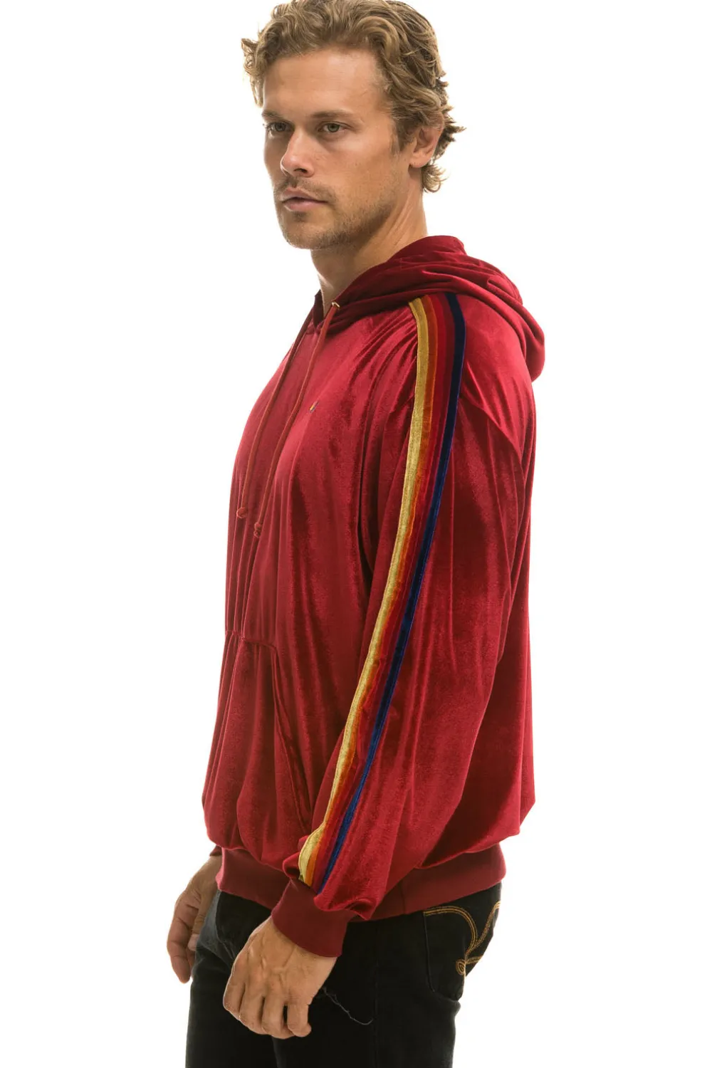 Hoodies | Hoodies | Aviator Nation CLASSIC VELVET RELAXED PULLOVER HOODIE - RED