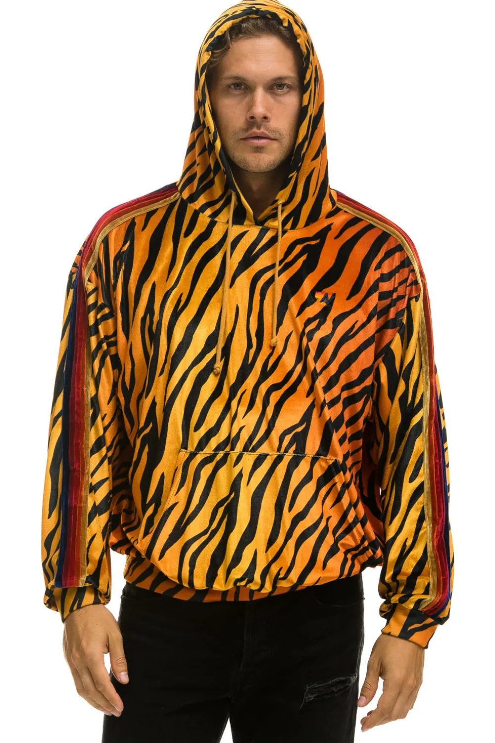 Hoodies | Hoodies | Aviator Nation CLASSIC VELVET RELAXED PULLOVER HOODIE - TIGER