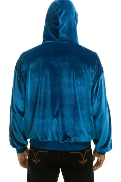 Hoodies | Hoodies | Aviator Nation CLASSIC VELVET RELAXED PULLOVER HOODIE - VINTAGE BLUE VINTAGEBLUE