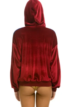Hoodies | Hoodies | Aviator Nation CLASSIC VELVET RELAXED PULLOVER HOODIE - RED