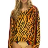Sweatshirts | Sweatshirts | Aviator Nation CLASSIC VELVET RELAXED SWEATSHIRT - TIGER