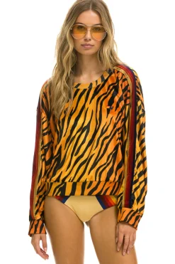 Sweatshirts | Sweatshirts | Aviator Nation CLASSIC VELVET RELAXED SWEATSHIRT - TIGER