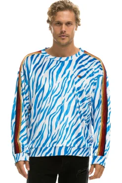 Sweatshirts | Sweatshirts | Aviator Nation CLASSIC VELVET RELAXED SWEATSHIRT - BLUE TIGER BLUETIGER