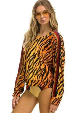 Sweatshirts | Sweatshirts | Aviator Nation CLASSIC VELVET RELAXED SWEATSHIRT - TIGER