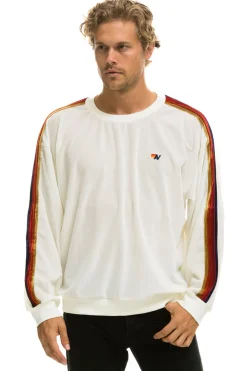 Sweatshirts | Sweatshirts | Aviator Nation CLASSIC VELVET RELAXED SWEATSHIRT - WHITE