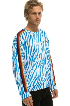 Sweatshirts | Sweatshirts | Aviator Nation CLASSIC VELVET RELAXED SWEATSHIRT - BLUE TIGER BLUETIGER