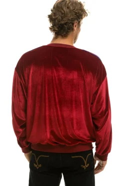 Sweatshirts | Sweatshirts | Aviator Nation CLASSIC VELVET RELAXED SWEATSHIRT - RED