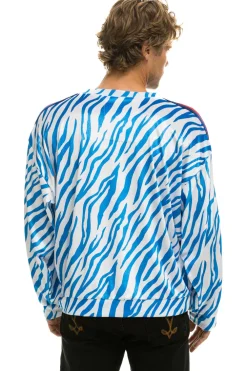 Sweatshirts | Sweatshirts | Aviator Nation CLASSIC VELVET RELAXED SWEATSHIRT - BLUE TIGER BLUETIGER