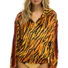 Hoodies | Hoodies | Aviator Nation CLASSIC VELVET RELAXED ZIP HOODIE - TIGER