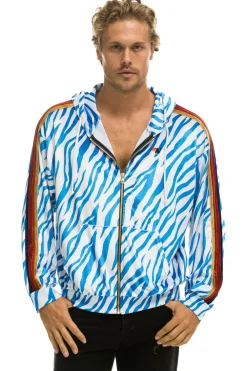 Hoodies | Hoodies | Aviator Nation CLASSIC VELVET RELAXED ZIP HOODIE - BLUE TIGER BLUETIGER
