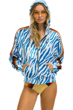 Hoodies | Hoodies | Aviator Nation CLASSIC VELVET RELAXED ZIP HOODIE - BLUE TIGER BLUETIGER