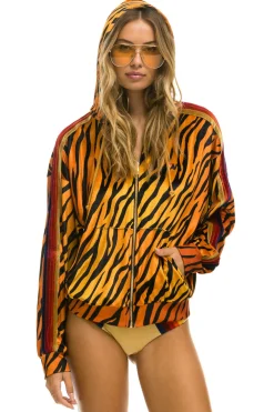 Hoodies | Hoodies | Aviator Nation CLASSIC VELVET RELAXED ZIP HOODIE - TIGER