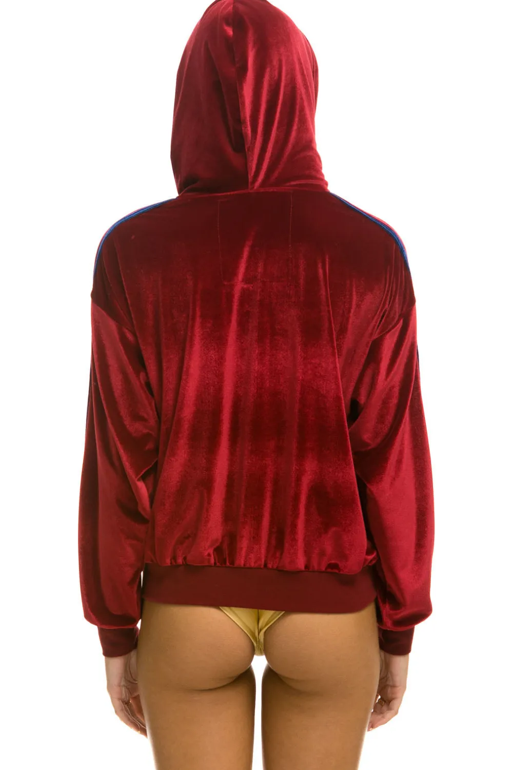 Hoodies | Hoodies | Aviator Nation CLASSIC VELVET RELAXED ZIP HOODIE - RED