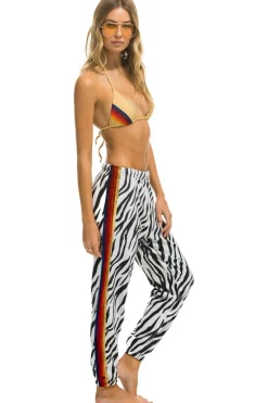 Sweatpants | Aviator Nation CLASSIC VELVET STRIPE SWEATPANTS - ZEBRA