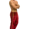 Sweatpants | Aviator Nation CLASSIC VELVET SWEATPANTS - RED