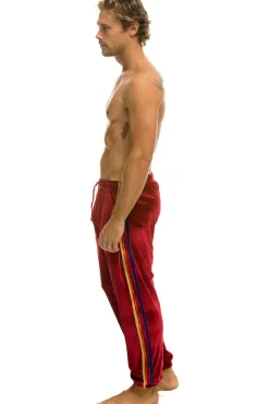 Sweatpants | Aviator Nation CLASSIC VELVET SWEATPANTS - RED