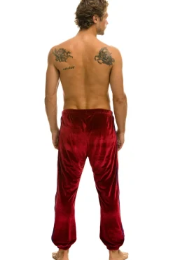 Sweatpants | Aviator Nation CLASSIC VELVET SWEATPANTS - RED