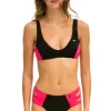 Swim Tops | Aviator Nation COLOR BLOCK BRALETTE BIKINI TOP - BLACK // RED BLACK//RED
