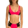 Swim Tops | Aviator Nation COLOR BLOCK BRALETTE BIKINI TOP - RED // BLACK RED//BLACK