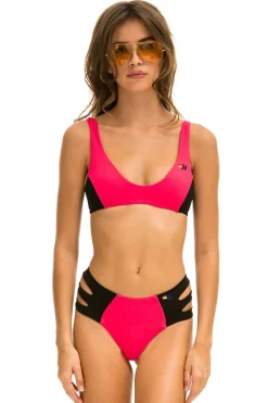 Swim Tops | Aviator Nation COLOR BLOCK BRALETTE BIKINI TOP - RED // BLACK RED//BLACK
