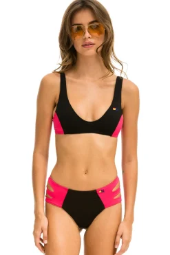 Swim Tops | Aviator Nation COLOR BLOCK BRALETTE BIKINI TOP - BLACK // RED BLACK//RED