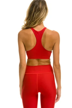 Activewear | Activewear | Aviator Nation COLOR BLOCK RACER SPORTS BRA - CHERRY