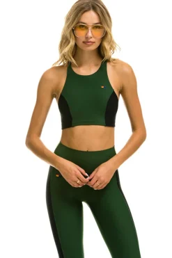 Activewear | Activewear | Aviator Nation COLOR BLOCK RACER SPORTS BRA - FOREST