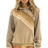 Hoodies | Hoodies | Aviator Nation CROSS STRIPE RELAXED PULLOVER HOODIE - FADED TAN FADEDTAN