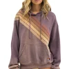 Hoodies | Hoodies | Aviator Nation CROSS STRIPE RELAXED PULLOVER HOODIE - FADED MOCHA FADEDMOCHA