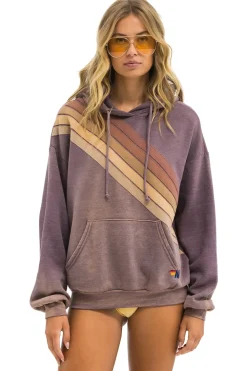Hoodies | Hoodies | Aviator Nation CROSS STRIPE RELAXED PULLOVER HOODIE - FADED MOCHA FADEDMOCHA
