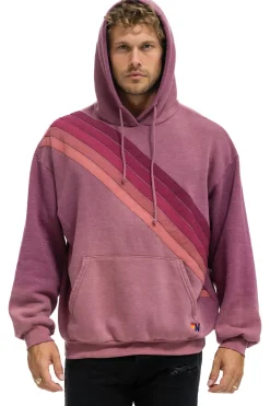 Hoodies | Hoodies | Aviator Nation CROSS STRIPE RELAXED PULLOVER HOODIE - FADED BERRY FADEDBERRY