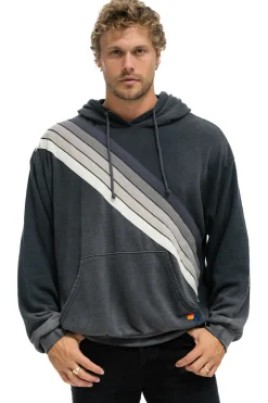 Hoodies | Hoodies | Aviator Nation CROSS STRIPE RELAXED PULLOVER HOODIE - FADED SMOKE FADEDSMOKE