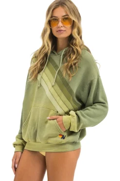 Hoodies | Hoodies | Aviator Nation CROSS STRIPE RELAXED PULLOVER HOODIE - FADED ARMY FADEDARMY