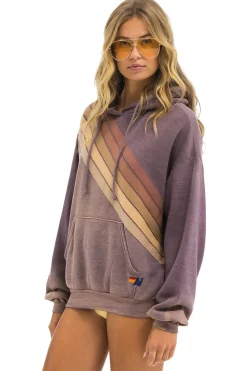Hoodies | Hoodies | Aviator Nation CROSS STRIPE RELAXED PULLOVER HOODIE - FADED MOCHA FADEDMOCHA