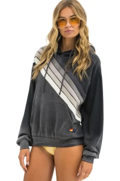 Hoodies | Hoodies | Aviator Nation CROSS STRIPE RELAXED PULLOVER HOODIE - FADED SMOKE FADEDSMOKE