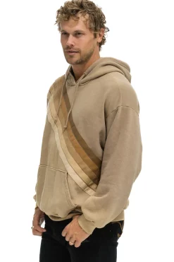 Hoodies | Hoodies | Aviator Nation CROSS STRIPE RELAXED PULLOVER HOODIE - FADED TAN FADEDTAN