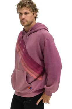 Hoodies | Hoodies | Aviator Nation CROSS STRIPE RELAXED PULLOVER HOODIE - FADED BERRY FADEDBERRY