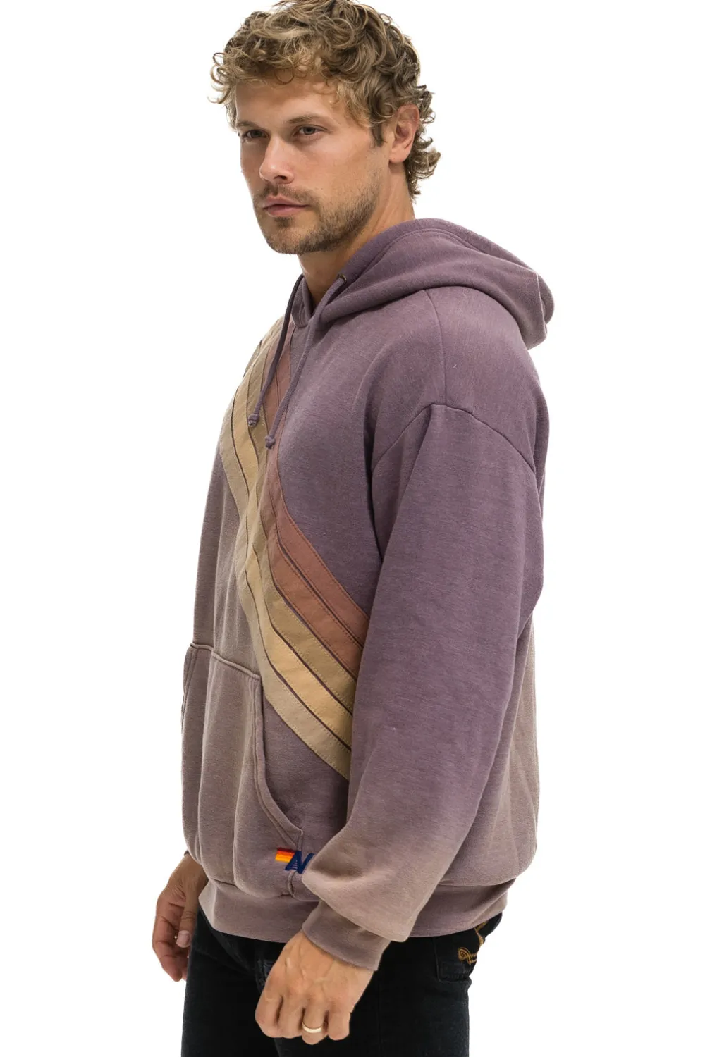 Hoodies | Hoodies | Aviator Nation CROSS STRIPE RELAXED PULLOVER HOODIE - FADED MOCHA FADEDMOCHA