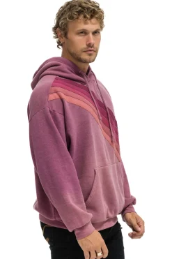 Hoodies | Hoodies | Aviator Nation CROSS STRIPE RELAXED PULLOVER HOODIE - FADED BERRY FADEDBERRY