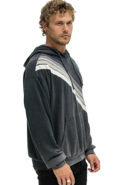 Hoodies | Hoodies | Aviator Nation CROSS STRIPE RELAXED PULLOVER HOODIE - FADED SMOKE FADEDSMOKE