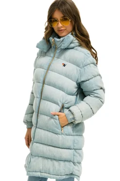 Denim | Denim | Aviator Nation DENIM PUFFER LONG TREKKER JACKET - SUPER LIGHT SUPERLIGHT