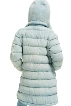 Denim | Denim | Aviator Nation DENIM PUFFER LONG TREKKER JACKET - SUPER LIGHT SUPERLIGHT