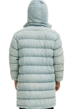 Denim | Denim | Aviator Nation DENIM PUFFER LONG TREKKER JACKET - SUPER LIGHT SUPERLIGHT