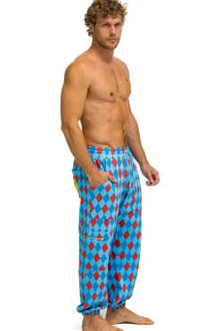 Sweatpants | Aviator Nation DIAMOND REPEAT SMILEY 2 EMBROIDERY SWEATPANTS - SKY