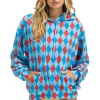Hoodies | Hoodies | Aviator Nation DIAMOND REPEAT SMILEY RELAXED PULLOVER HOODIE - SKY